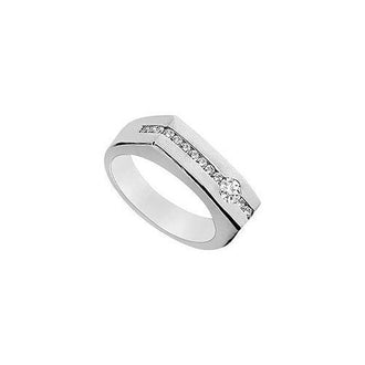 Mens Diamond Ring : 14K White Gold - 0.55 CT Diamonds