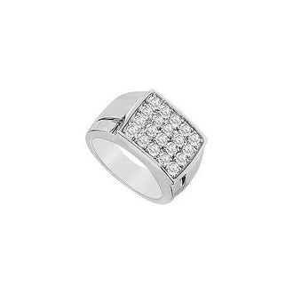 Mens Diamond Ring : 14K White Gold - 0.60 CT Diamonds