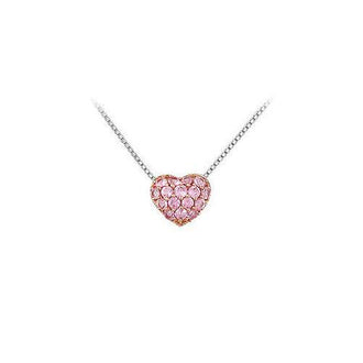 Pink Sapphire Pendant : 14K White Gold - 0.50 CT TGW