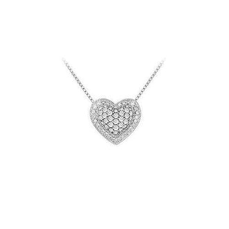 Diamond Heart Pendant : 14K White Gold - 0.75 CT Diamonds