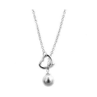 Heart Pearl Drop Necklace