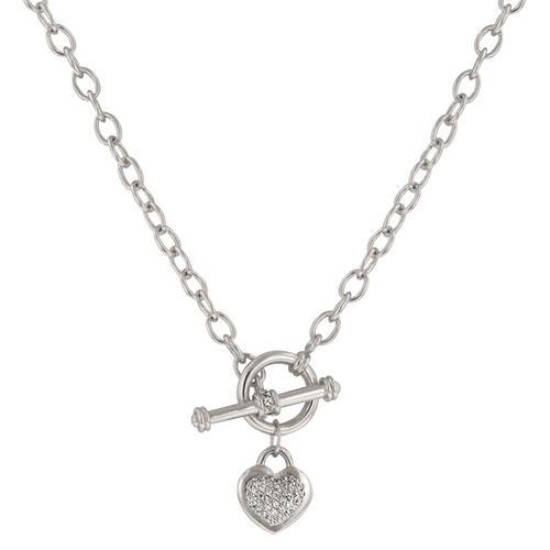 Toggle Pave Heart Necklace