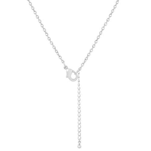 Chrisette 0.4ct CZ Rhodium Classic Drop Lariat Necklace