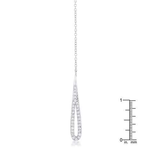 Chrisette 0.4ct CZ Rhodium Classic Drop Lariat Necklace