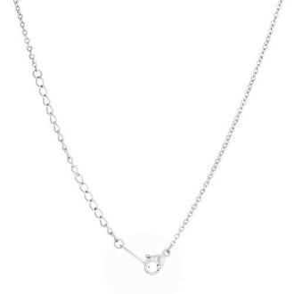 Kina 0.015ct CZ Rhodium Stainless Steel Key Drop Necklace