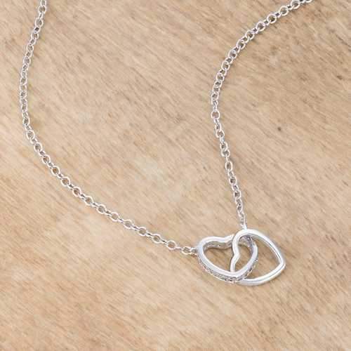 .22 Ct Interlocking Hearts Necklace with CZ