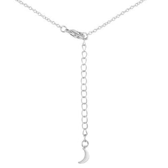 .6Ct Dazzling Rhodium Moon and Stars Necklace with CZ