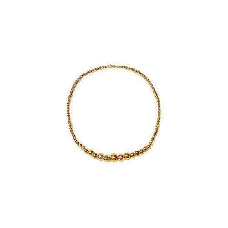 14K Yellow Gold Graduating Bead Necklace