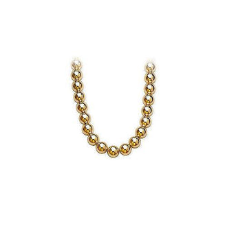 14K Yellow Gold 10mm Bead Necklace