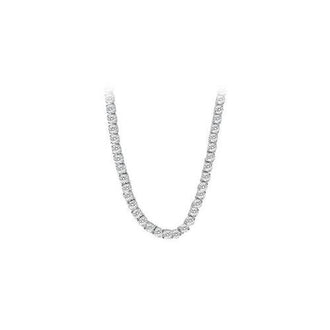 14K White Gold Diamond Eternity Necklace 16.00 CT TDW