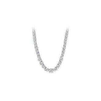 14K White Gold Diamond Eternity Necklace 17.00 CT TDW