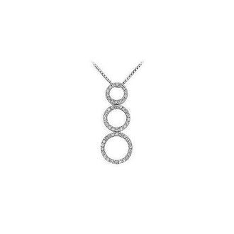 Three Circle Diamond Pendant : 14K White Gold - 0.33 CT Diamonds