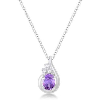 8mm Oval Cut Cubic Zirconia Lavender Fashion Pendant