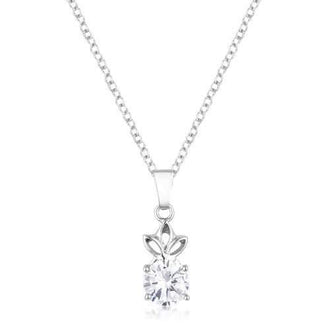 8mm Round Cut Clear Cubic Zirconia Fashion Pendant