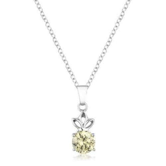 8mm Round Cut Jonquil Cubic Zirconia Fashion Pendant