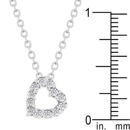 Cubic Zirconia Heart Silhouette Pendant