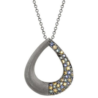 Black Rhodium Teardrop Pendant