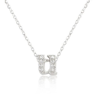 Micro-Pave Initial U Pendant