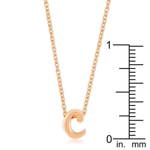 Rose Gold Finish Initial C Pendant