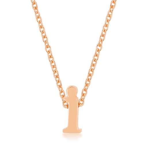 Rose Gold Finish Initial I Pendant