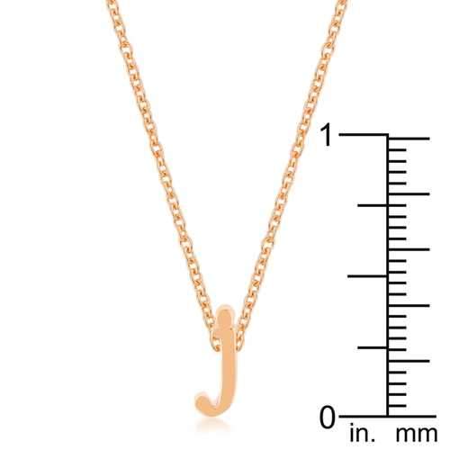 Rose Gold Finish Initial J Pendant