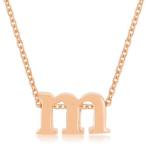 Rose Gold Finish Initial M Pendant