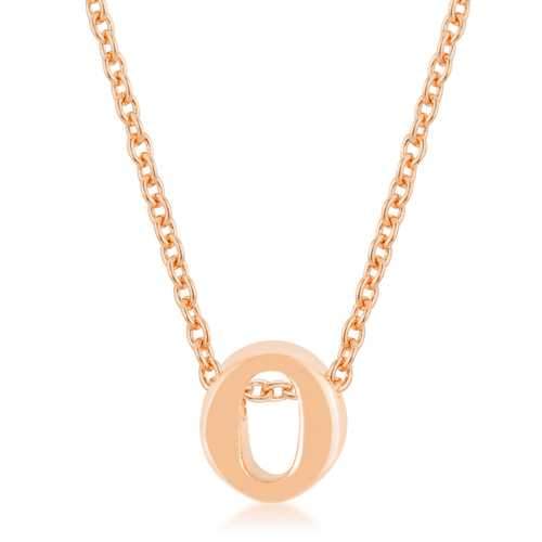 Rose Gold Finish Initial O Pendant