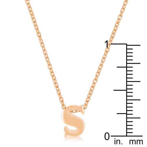 Rose Gold Finish Initial S Pendant