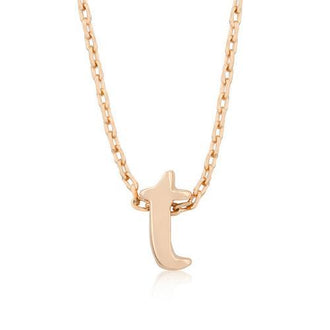 Rose Gold Finish Initial T Pendant