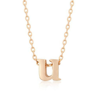 Rosegold Finish Initial U Pendant