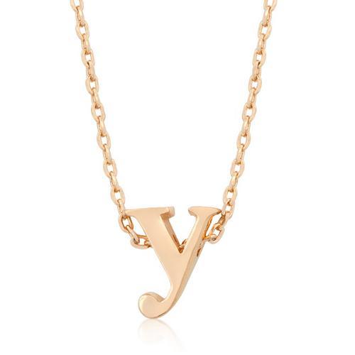 Rose Gold Finish Initial Y Pendant – jewelry-bb