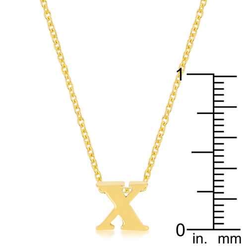 Golden Initial X Pendant