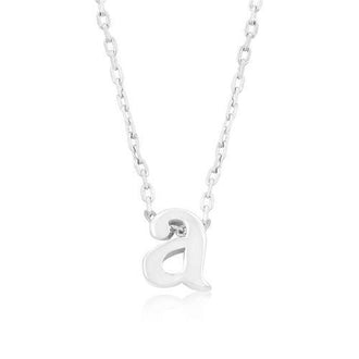 Rhodium Plated Finish Initial A Pendant