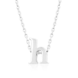 Rhodium Plated Finish Initial H Pendant