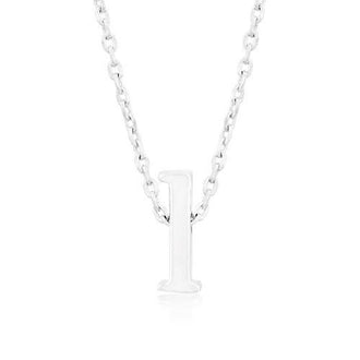 Rhodium Plated Finish Initial L Pendant