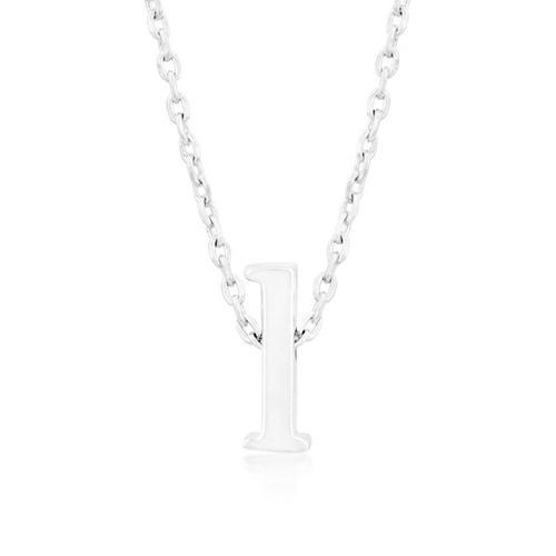 Rhodium Plated Finish Initial L Pendant