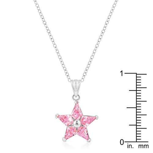 Rhodium Plated Fancy Star Pendant