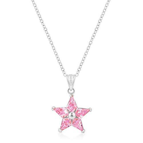 Rhodium Plated Fancy Star Pendant