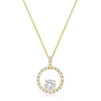 Goldtone Halo Elegance Pendant