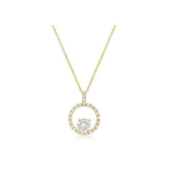 Goldtone Halo Elegance Pendant