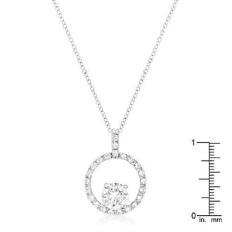 Rhodium Plated Halo Elegance Pendant