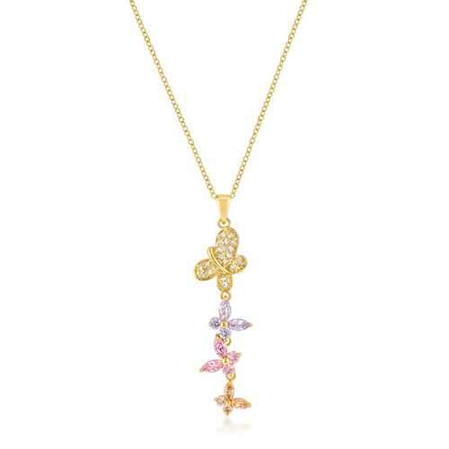 Goldtone Multi-Butterfly Pendant