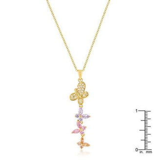 Goldtone Multi-Butterfly Pendant