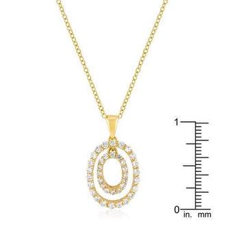 Golden Oval CZ Pendant