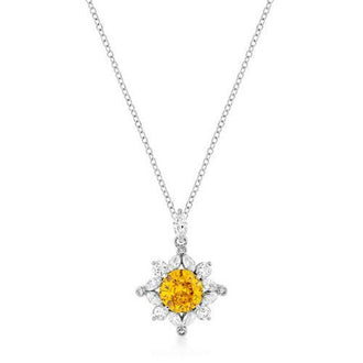 Classic Sun Pendant in Rhodium Plated