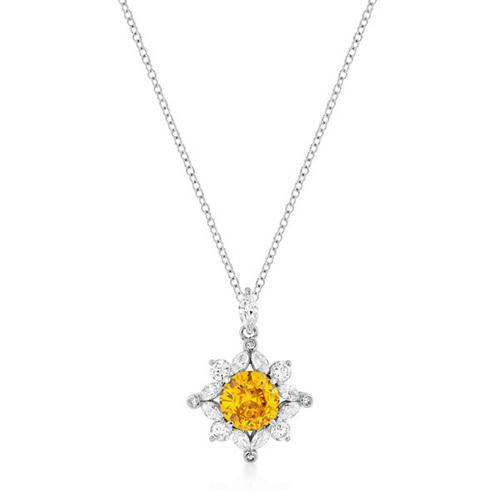 Classic Sun Pendant in Rhodium Plated