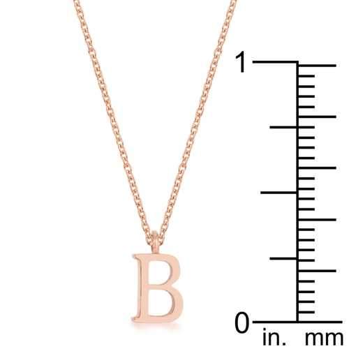 Elaina Rose Gold Stainless Steel B Initial Necklace