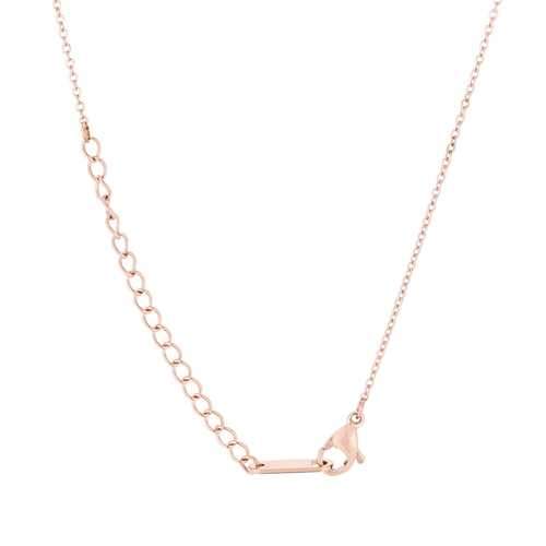 Elaina Rose Gold Stainless Steel D Initial Necklace