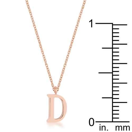 Elaina Rose Gold Stainless Steel D Initial Necklace