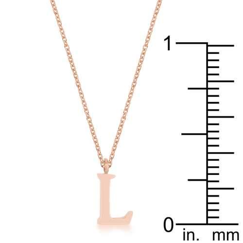 Elaina Rose Gold Stainless Steel L Initial Necklace